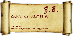 Zajácz Bálint névjegykártya